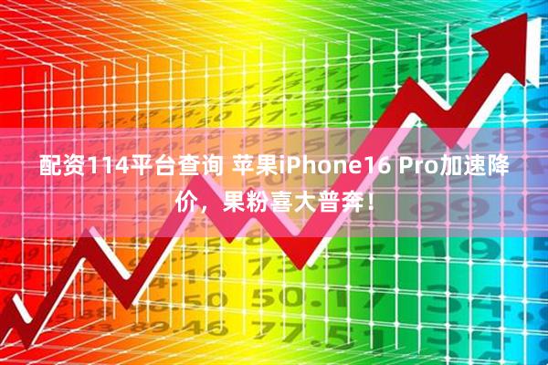 配资114平台查询 苹果iPhone16 Pro加速降价，果粉喜大普奔！