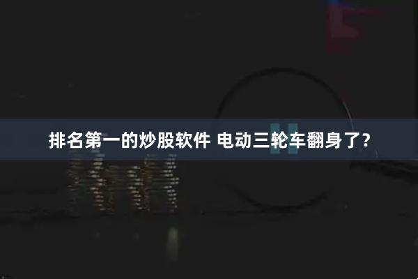 排名第一的炒股软件 电动三轮车翻身了？